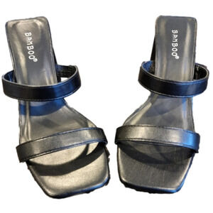 Bamboo Triangle Block Heel Sandals Size 7